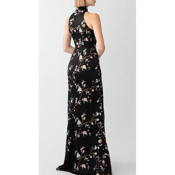 NEW, SAU LEE Ariana Floral Embroidered Satin Gown Size 8 #LD02 - Picture 3 of 12
